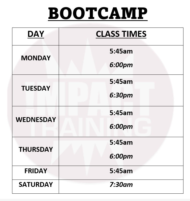 Bootcamp Schedule